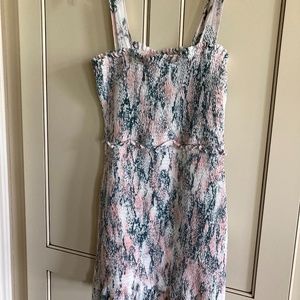 Buddy Love, Multi color (pink/green/white) scrunchie short dress, Size S